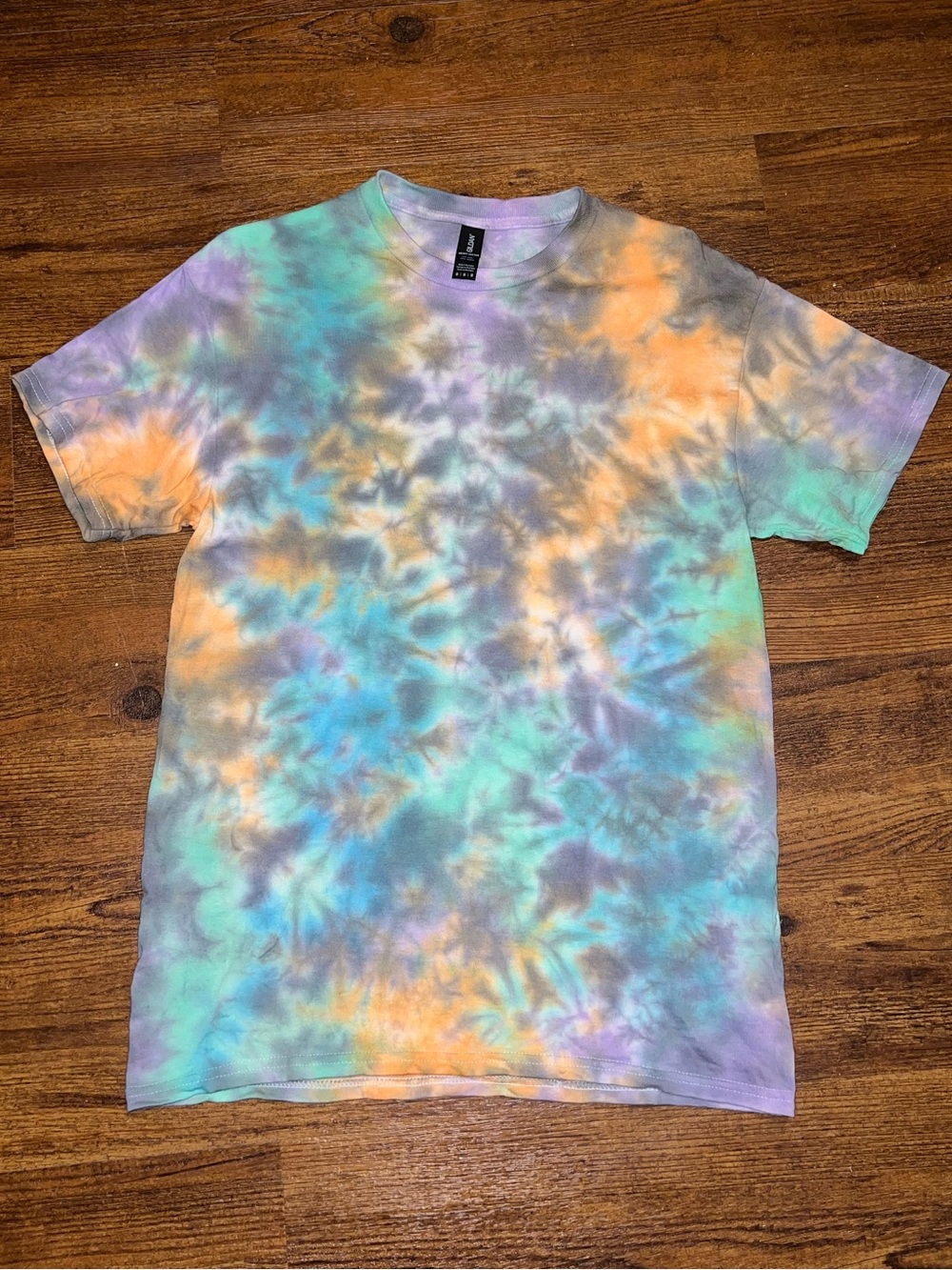 Halloween Tie Dye Handmade Colorful Short Sleeve Crewneck Cotton Shirt Size M - Picture 1 of 7